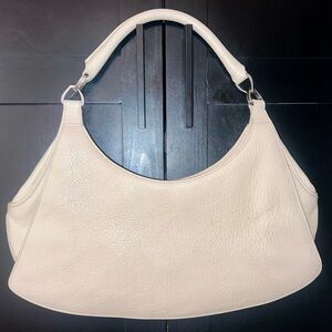 Brioni Off-White Leather Hobo Bag